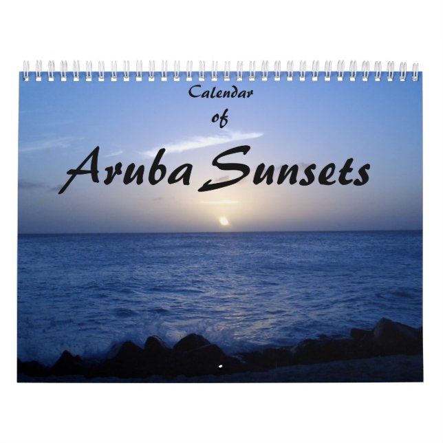 Mural Calendrier des couchers du soleil d'Aruba (Protection)