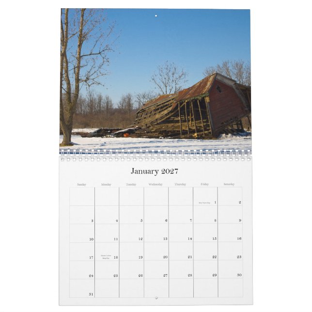 Mural Calendrier des granges 2009 de l'Amérique (Jan 2027)