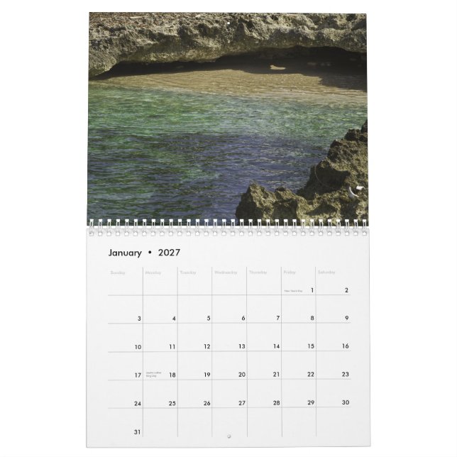 Mural Calendrier des Îles Caïman (Jan 2027)
