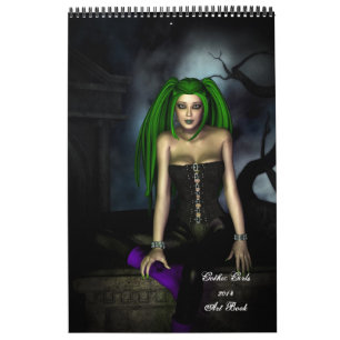 Mural Calendrier des livres d'art pour filles gothiques 