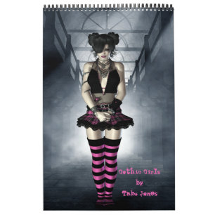 Mural Calendrier des livres d'art pour filles gothiques