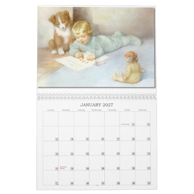 Mural Calendrier d'impression d'enfant et de bébé (Jan 2027)
