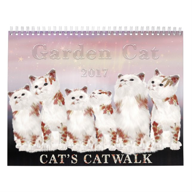 Mural Calendrier du chat 2017 de jardin (Protection)