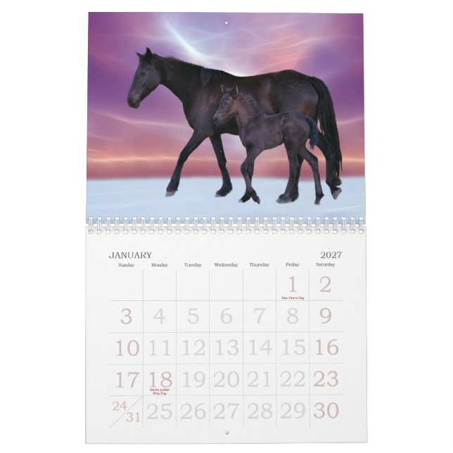 Mural Calendrier du cheval (Jan 2027)