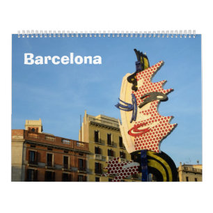 Mural Calendrier du mur de 12 mois Barcelone, Espagne