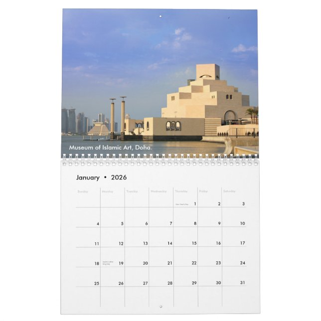 Mural Calendrier du Qatar (Jan 2026)