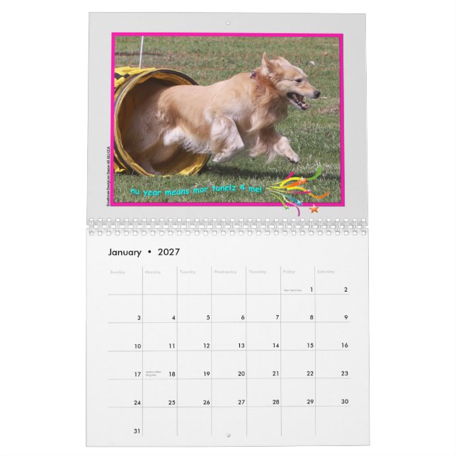 Mural Calendrier Golden Retriever 2015 (Jan 2027)
