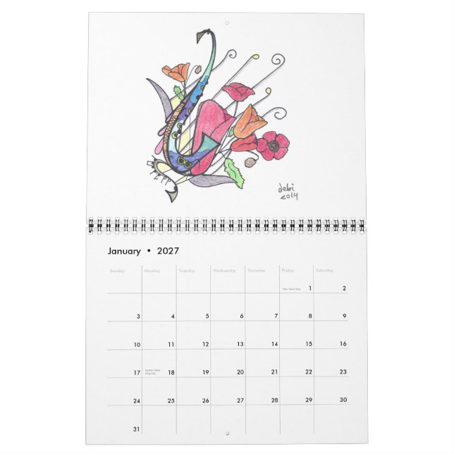 Mural Calendrier imprimé par coutume (Jan 2027)