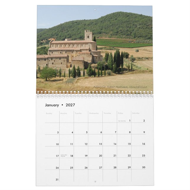 Mural Calendrier italien d'étés (Jan 2027)