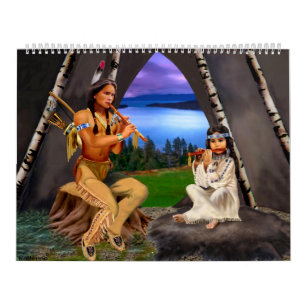 Mural Calendrier mensuel indien indigène