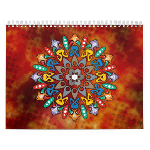 Mural Calendrier mignon de livre de coloriage de mandala