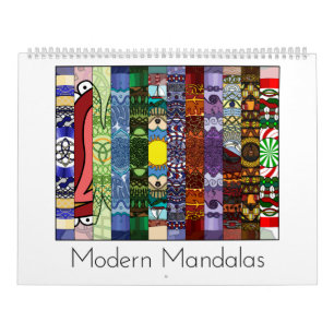 Mural Calendrier moderne Mandalas 12 mois