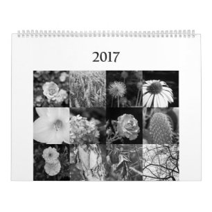 Mural calendrier noir et blanc pour des amants de nature