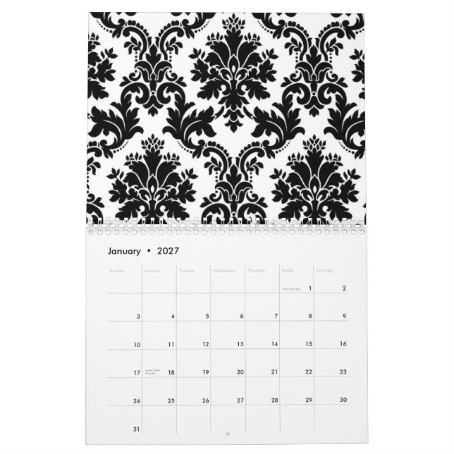 Mural Calendrier noir et du blanc 2011 (Jan 2027)
