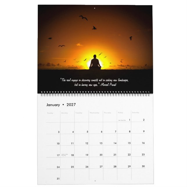 Mural Calendrier paisible des plages 2015 (Jan 2027)