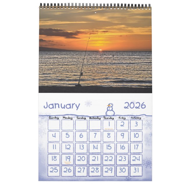 Mural Calendrier Paradise (Jan 2026)