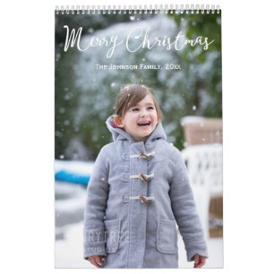 Mural Calendrier personnalisé Fille et neige Noël
