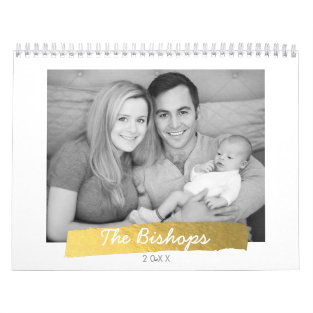 Mural Calendrier photo Faux Gold Foil (Protection)