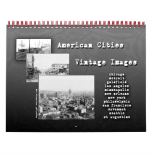 Mural Calendrier photo vintage des villes américaines