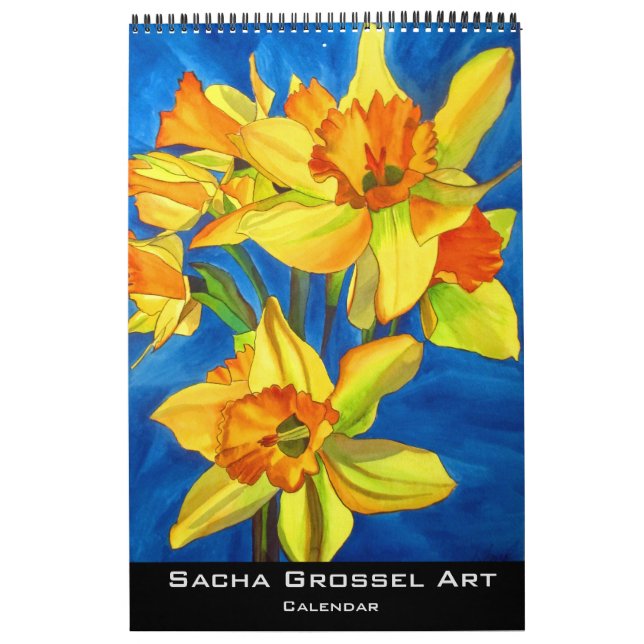 Mural Calendrier pour aquarelle d'art par Sacha Grossel (Protection)