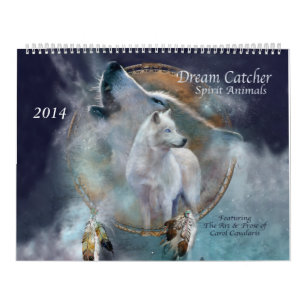Mural Calendrier rêveur 2014 d'art d'animaux d'esprit d