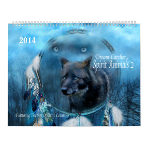 Mural Calendrier rêveur 2014 d'art d'animaux d'esprit d