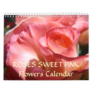 Mural Calendrier ROSES DOUCES FLEURS ROSE ROSE