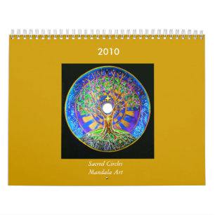 Mural Calendrier sacré d'art de mandala de 2014 cercles