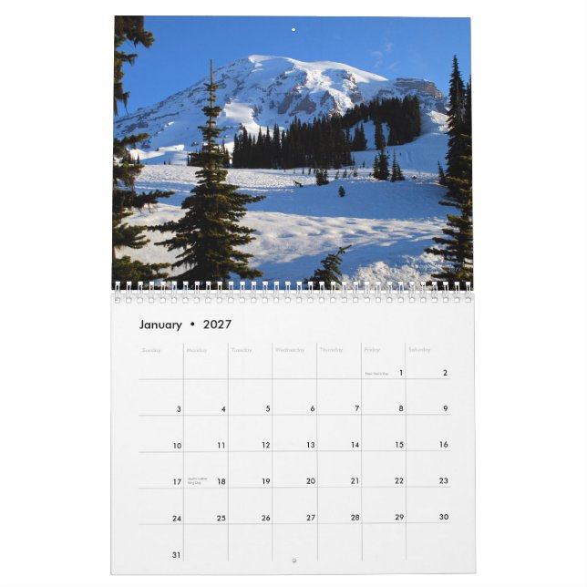 Mural Calendrier sauvage de Washington 2012 (Jan 2027)