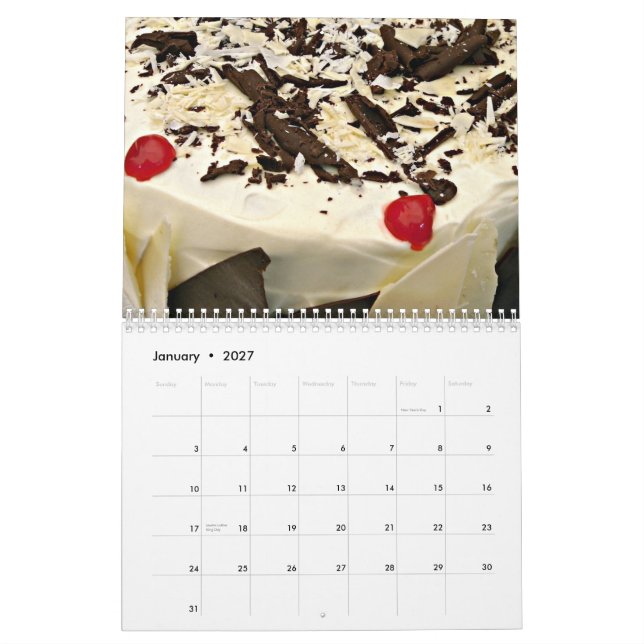 Mural Calendrier stupéfiant de gâteaux (Jan 2027)
