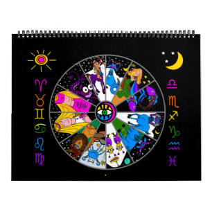 MURAL CALENDRIER ZODIAC 12 MOIS