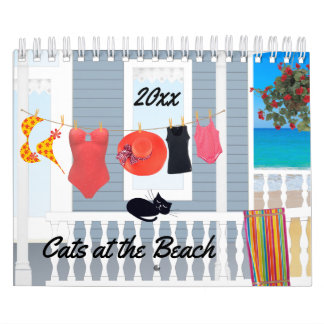 Mural Chats sur le calendrier de plage