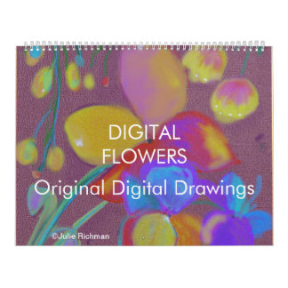 Mural DIGITAL ABSTRAIT FLEURIT le calendrier