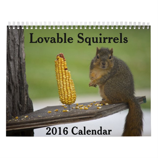 Mural Écureuils amovibles Calendrier 2016 (Protection)