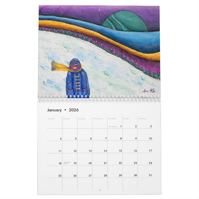 Mural Everyhing était 2014 le calendrier lumineux Anne (Jan 2026)