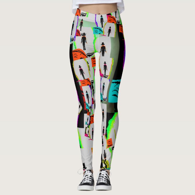 Mural Graffiti der 80er Jahre Leggings (Vorderseite)