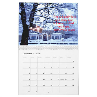 Mural Honorer notre calendrier du drapeau américain 2018