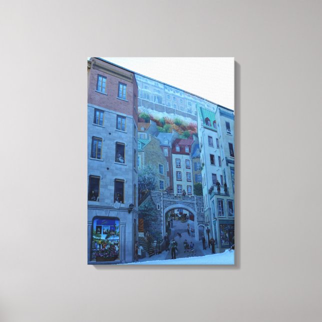 Mural in Old Quebec City, Quebec, Kanada Leinwanddruck (Vorderseite)