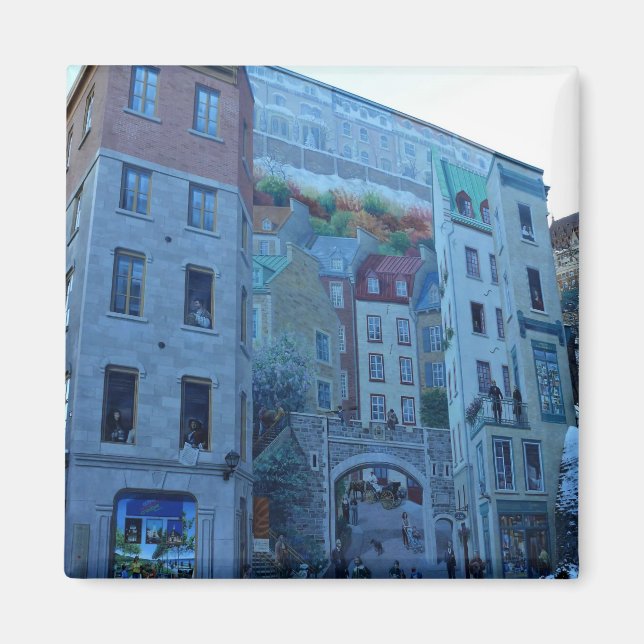 Mural in Old Quebec City, Quebec, Kanada Magnet (Vorne)