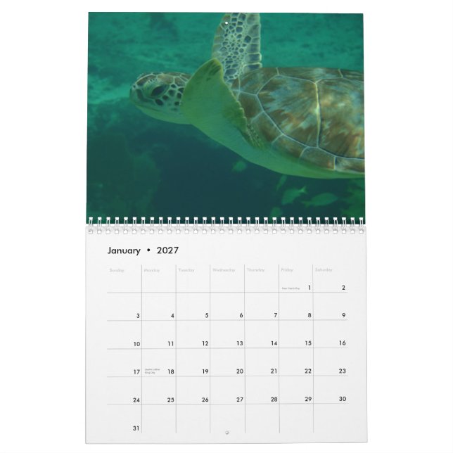 Mural J'aime le calendrier des Caraïbes (Jan 2027)