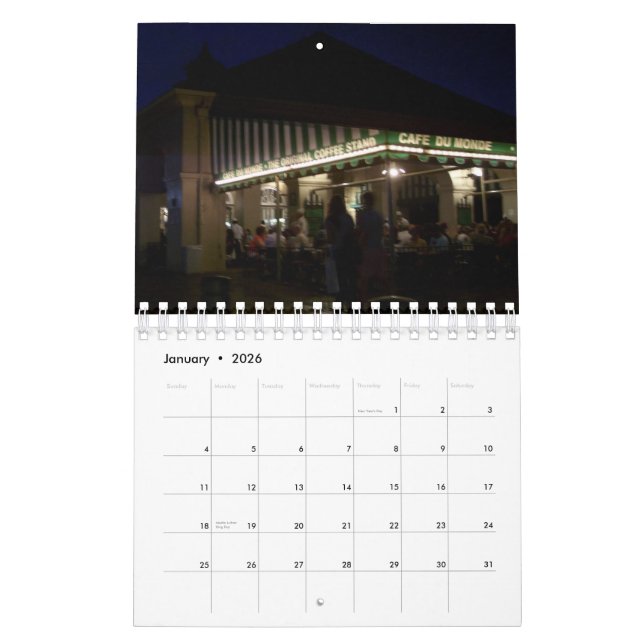 Mural La Nouvelle-Orléans, calendrier du quartier (Jan 2026)
