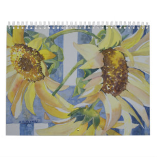 Mural L'aquarelle fleurit le calendrier