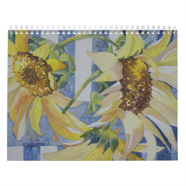 Mural L'aquarelle fleurit le calendrier (Protection)