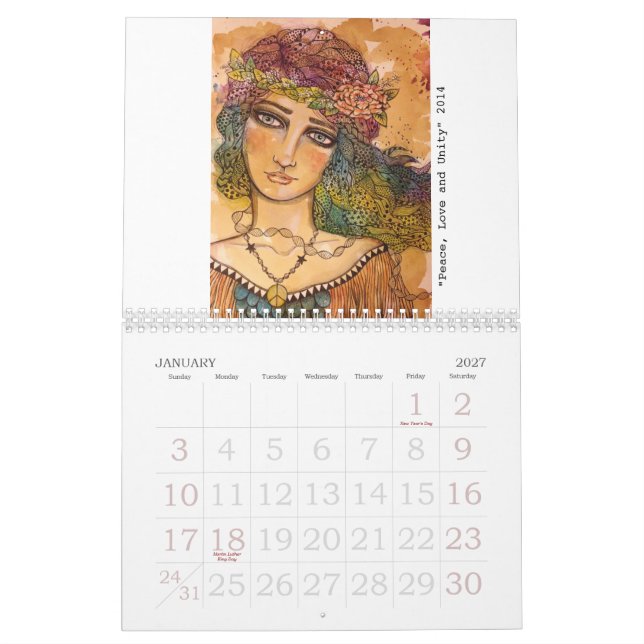 Mural L'art du calendrier de Stephanie Allison 2015 (Jan 2027)