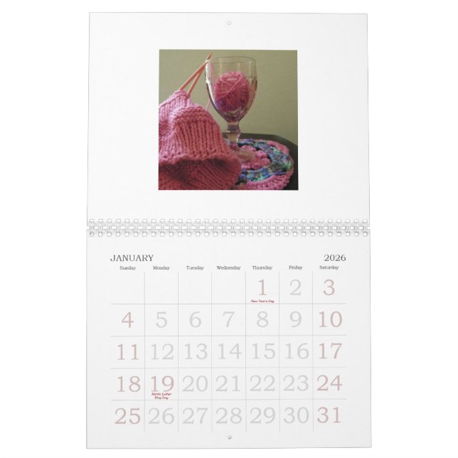 Mural Le calendrier de l'amant de fil (Jan 2026)