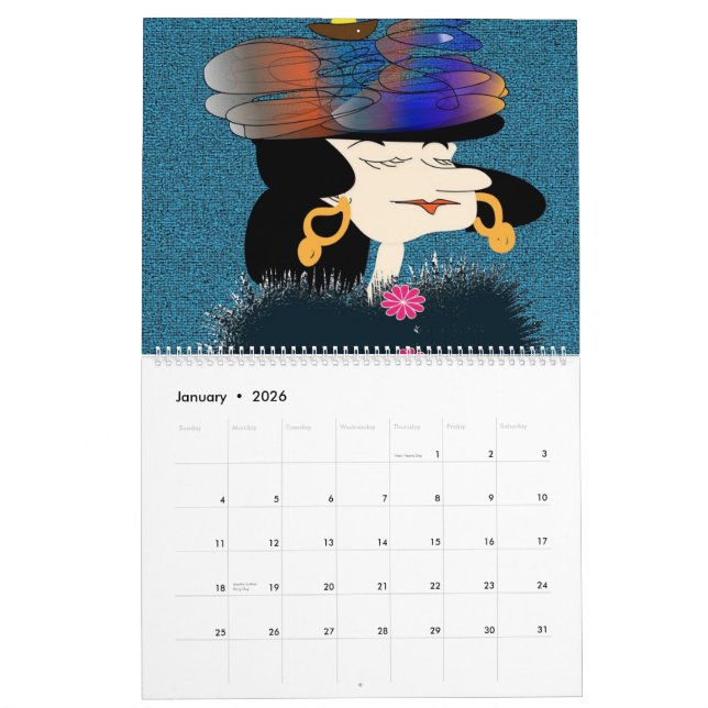 Mural Le calendrier drôle des femmes (Jan 2026)