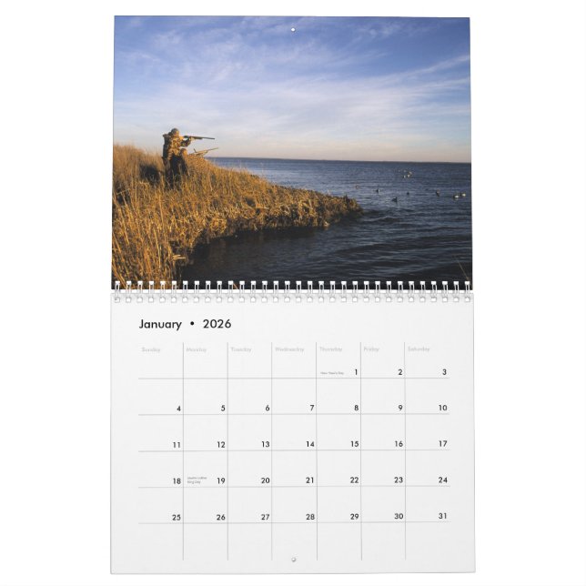 Mural Le calendrier du sportif - chassant l'année ronde (Jan 2026)