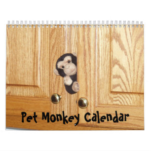Mural Le calendrier officiel de singe d'animal familier