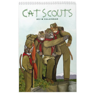Mural Le chat surveille calendrier mignon de 2018 chats