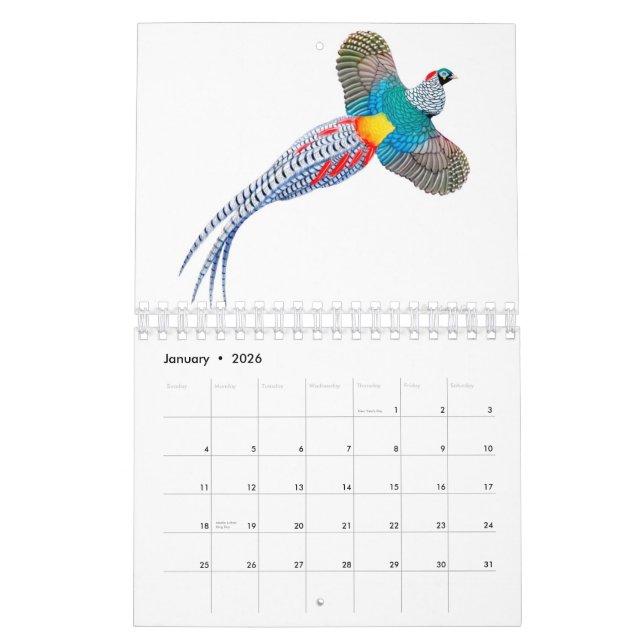 Mural L'illustration animale du calendrier de Carolyn (Jan 2026)